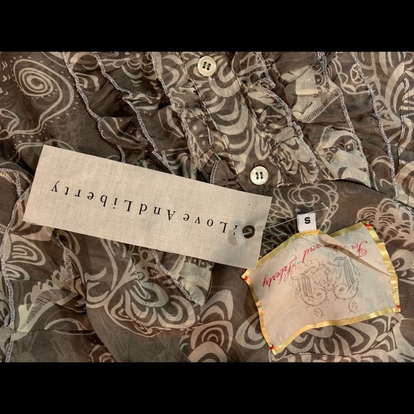 NWT 4LNL Johnny Was Silk Button Up Blouse Sz S - Picture 5 of 6